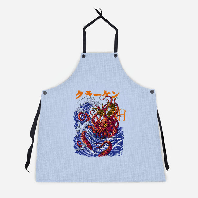 Kanagawa Kraken-Unisex-Kitchen-Apron-fanfabio