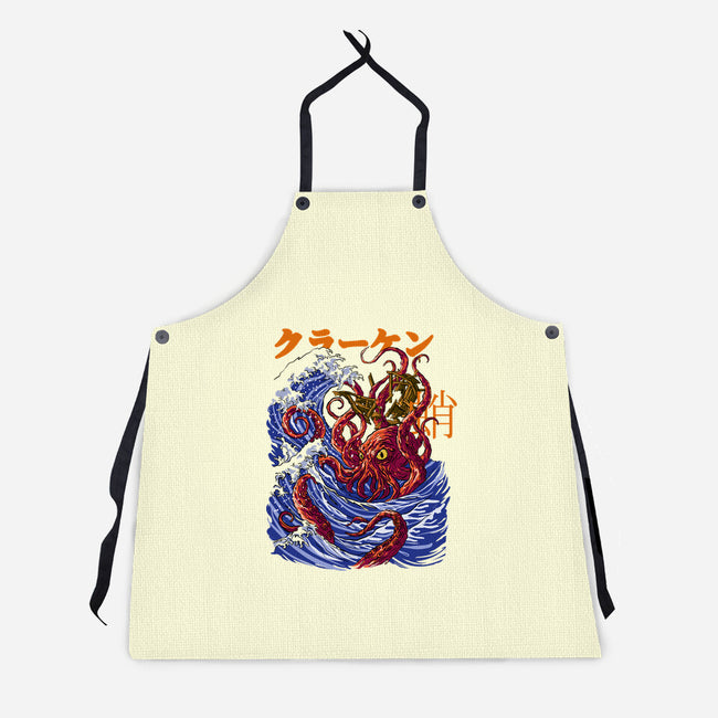 Kanagawa Kraken-Unisex-Kitchen-Apron-fanfabio