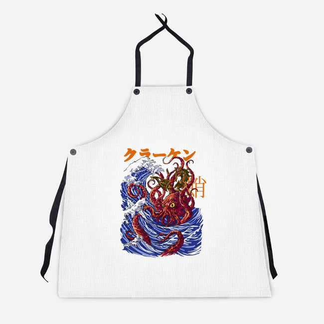 Kanagawa Kraken-Unisex-Kitchen-Apron-fanfabio
