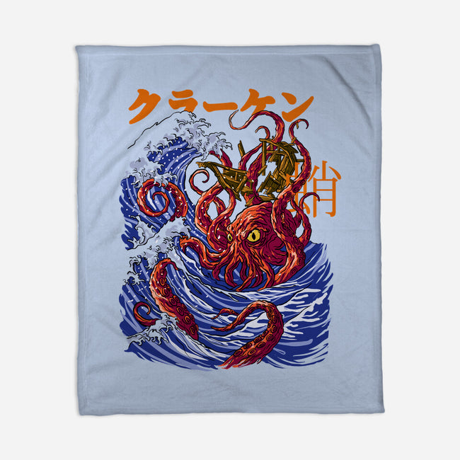 Kanagawa Kraken-None-Fleece-Blanket-fanfabio