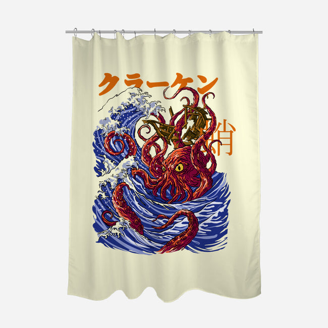 Kanagawa Kraken-None-Polyester-Shower Curtain-fanfabio