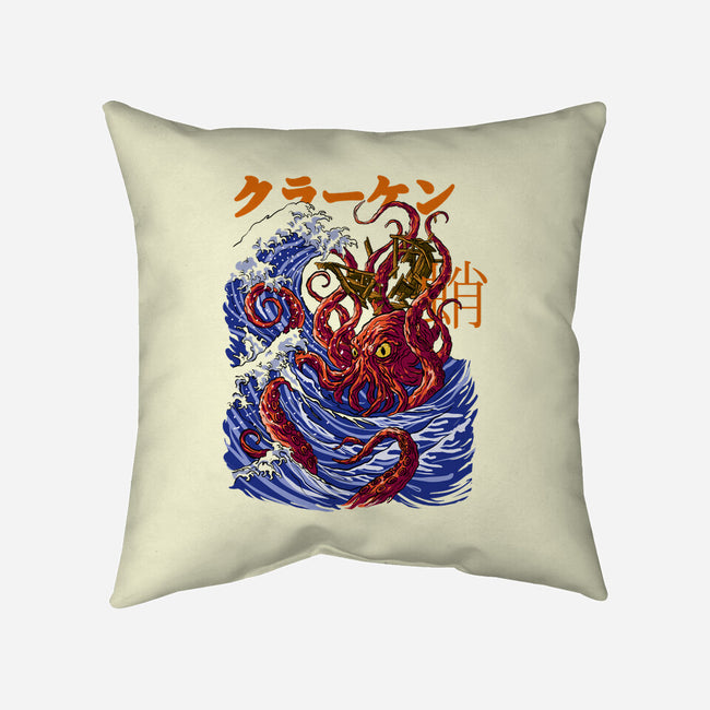 Kanagawa Kraken-None-Removable Cover w Insert-Throw Pillow-fanfabio