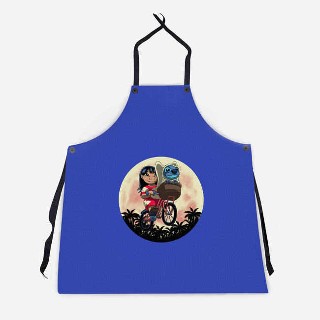 Flying Alien Dog-Unisex-Kitchen-Apron-rmatix