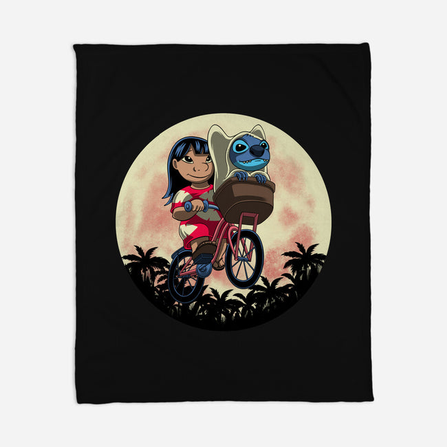 Flying Alien Dog-None-Fleece-Blanket-rmatix