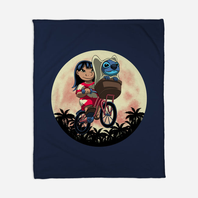 Flying Alien Dog-None-Fleece-Blanket-rmatix
