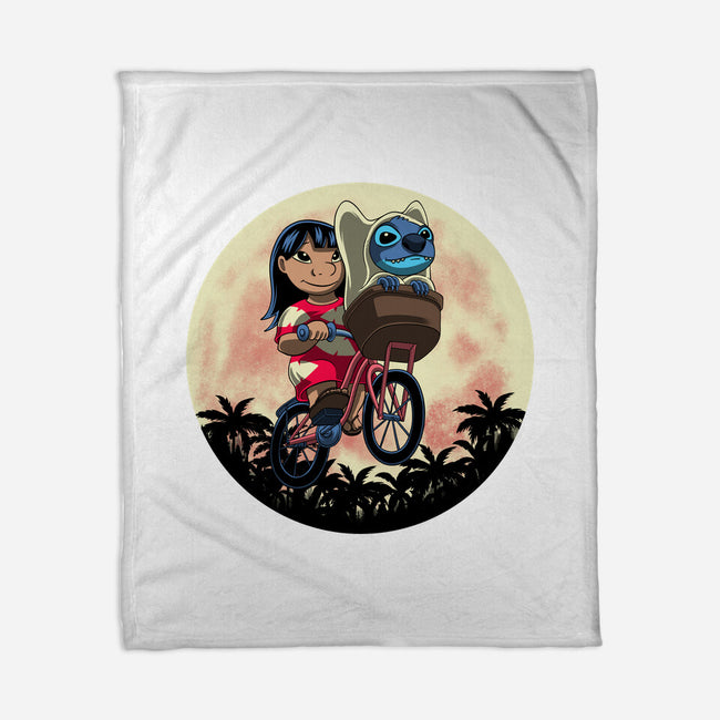 Flying Alien Dog-None-Fleece-Blanket-rmatix