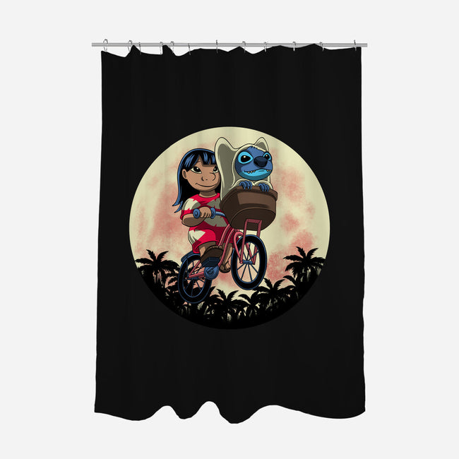 Flying Alien Dog-None-Polyester-Shower Curtain-rmatix