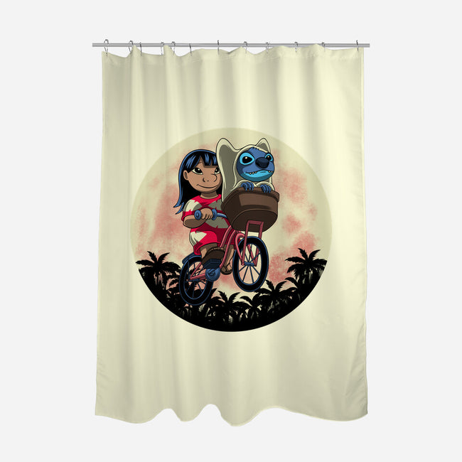 Flying Alien Dog-None-Polyester-Shower Curtain-rmatix
