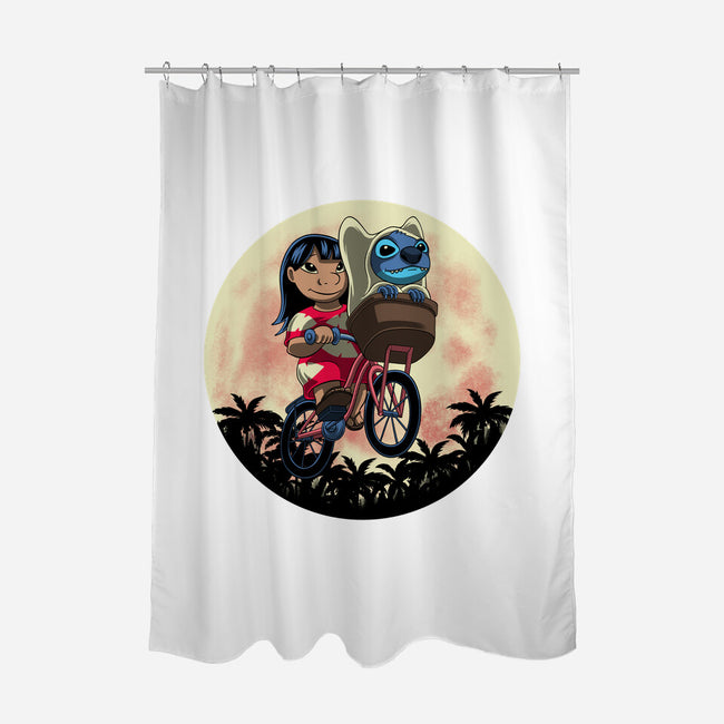 Flying Alien Dog-None-Polyester-Shower Curtain-rmatix