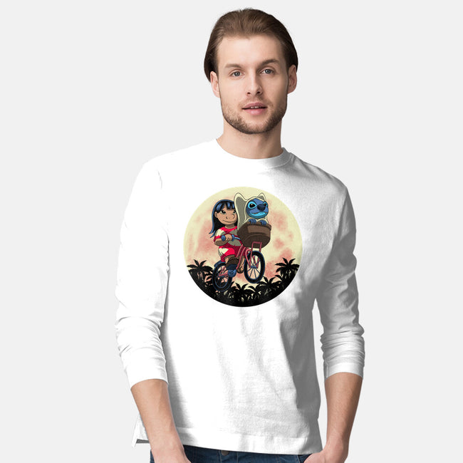 Flying Alien Dog-Mens-Long Sleeved-Tee-rmatix