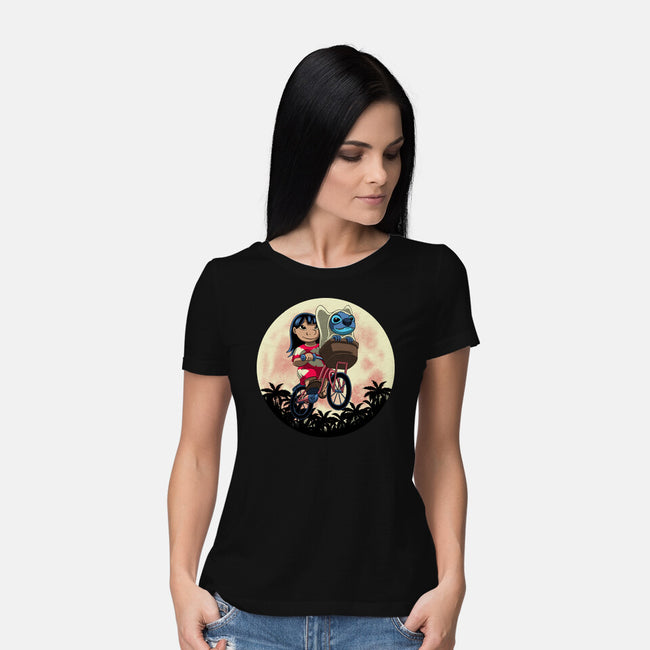 Flying Alien Dog-Womens-Basic-Tee-rmatix