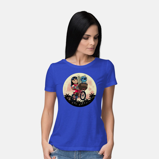 Flying Alien Dog-Womens-Basic-Tee-rmatix