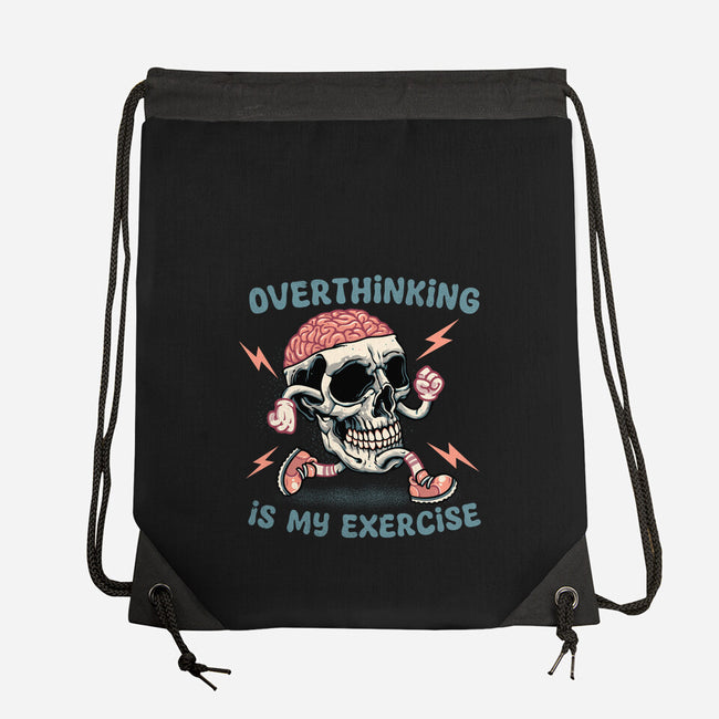 Over Thinking Is My Exercise-None-Drawstring-Bag-glitchygorilla