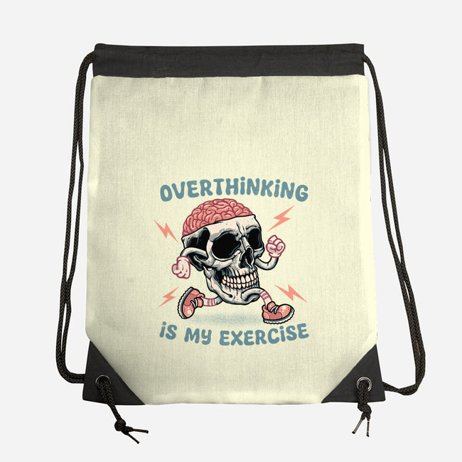 Over Thinking Is My Exercise-None-Drawstring-Bag-glitchygorilla
