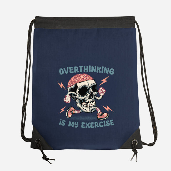 Over Thinking Is My Exercise-None-Drawstring-Bag-glitchygorilla