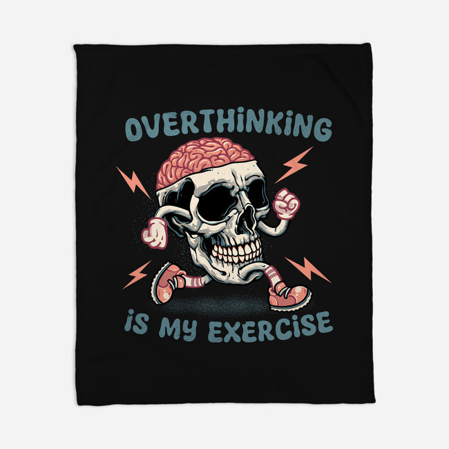 Over Thinking Is My Exercise-None-Fleece-Blanket-glitchygorilla