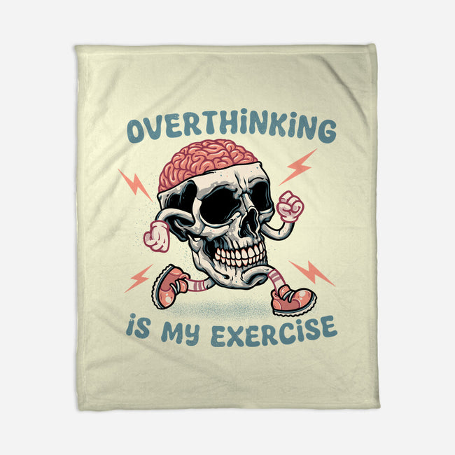 Over Thinking Is My Exercise-None-Fleece-Blanket-glitchygorilla