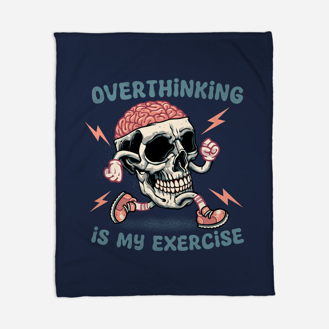 Over Thinking Is My Exercise-None-Fleece-Blanket-glitchygorilla