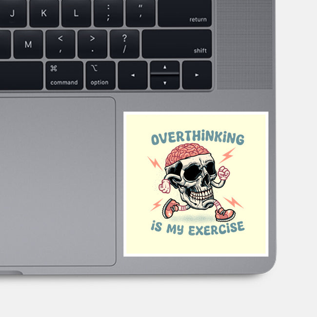 Over Thinking Is My Exercise-None-Glossy-Sticker-glitchygorilla