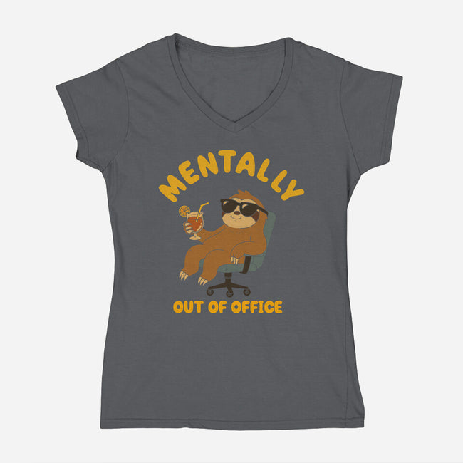 Mentally Out Of Office-Womens-V-Neck-Tee-Tri haryadi