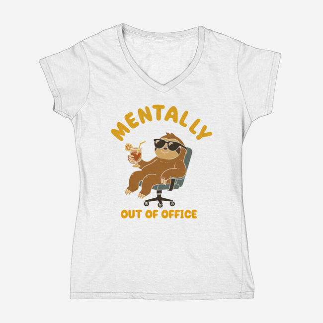 Mentally Out Of Office-Womens-V-Neck-Tee-Tri haryadi
