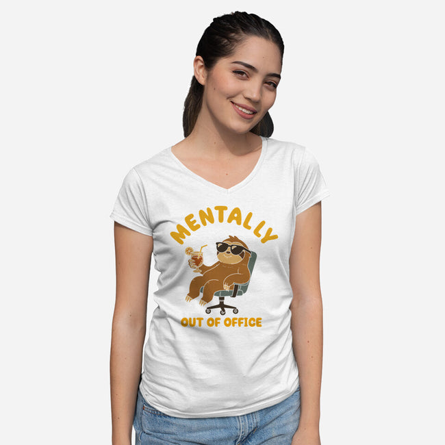 Mentally Out Of Office-Womens-V-Neck-Tee-Tri haryadi