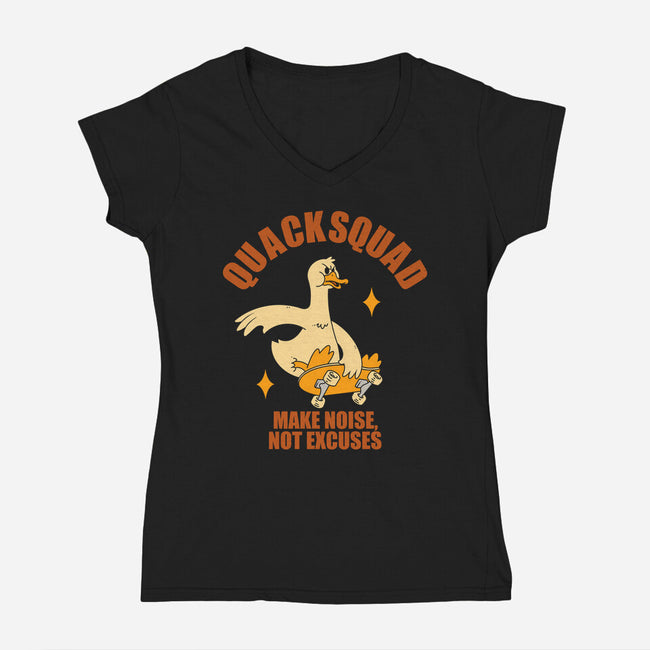 Quacksquad-Womens-V-Neck-Tee-Tri haryadi