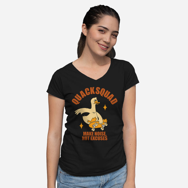 Quacksquad-Womens-V-Neck-Tee-Tri haryadi