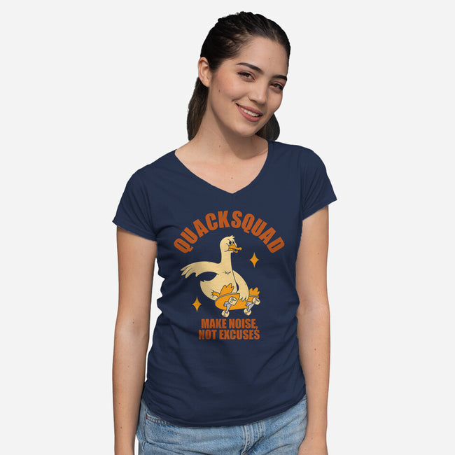 Quacksquad-Womens-V-Neck-Tee-Tri haryadi