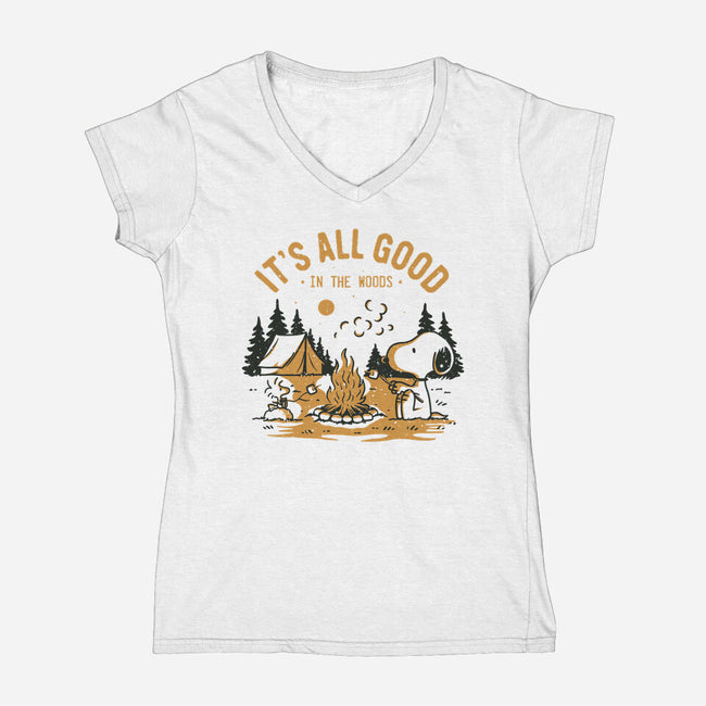 Camping Friends-Womens-V-Neck-Tee-retrodivision