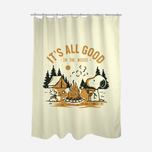 Camping Friends-None-Polyester-Shower Curtain-retrodivision