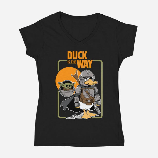 Duck Is The Way-Womens-V-Neck-Tee-Tri haryadi