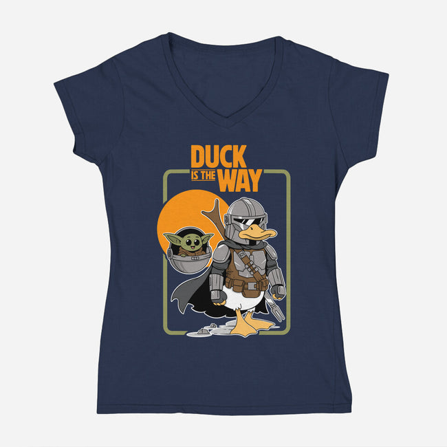 Duck Is The Way-Womens-V-Neck-Tee-Tri haryadi