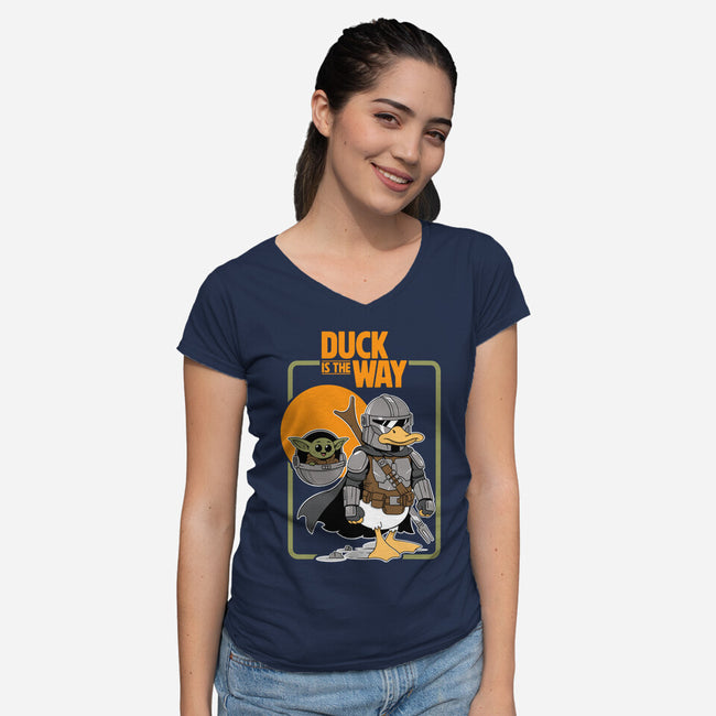Duck Is The Way-Womens-V-Neck-Tee-Tri haryadi