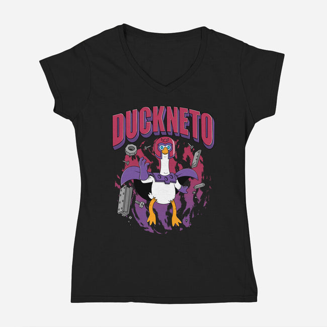 Duckneto-Womens-V-Neck-Tee-Tri haryadi