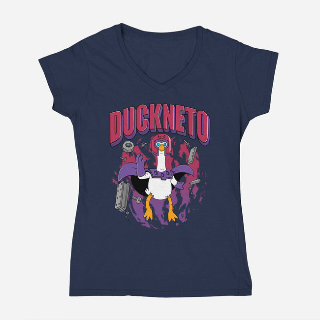 Duckneto-Womens-V-Neck-Tee-Tri haryadi