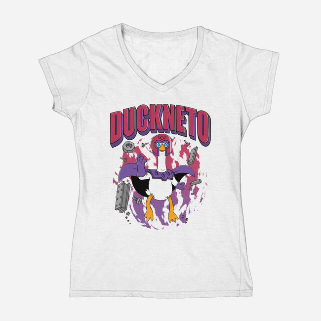 Duckneto-Womens-V-Neck-Tee-Tri haryadi