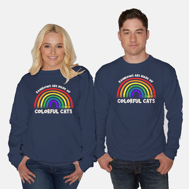 Colorful Cats Rainbow-Unisex-Crew Neck-Sweatshirt-turborat14