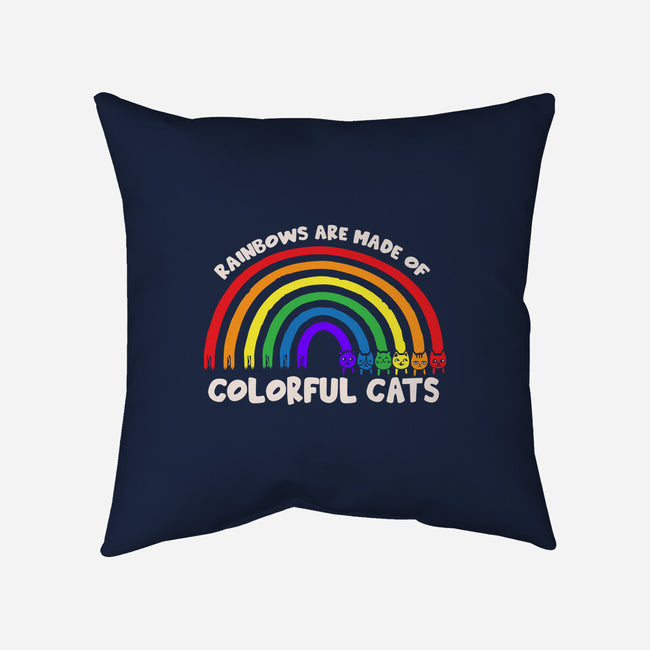 Colorful Cats Rainbow-None-Removable Cover w Insert-Throw Pillow-turborat14