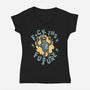Fck The Future-Womens-V-Neck-Tee-glitchygorilla