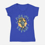 Fck The Future-Womens-V-Neck-Tee-glitchygorilla