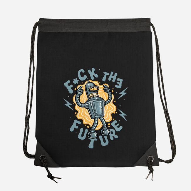 Fck The Future-None-Drawstring-Bag-glitchygorilla