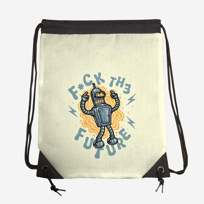 Fck The Future-None-Drawstring-Bag-glitchygorilla