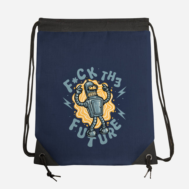 Fck The Future-None-Drawstring-Bag-glitchygorilla