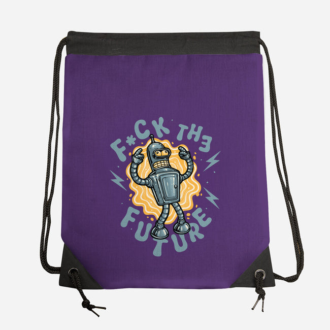 Fck The Future-None-Drawstring-Bag-glitchygorilla