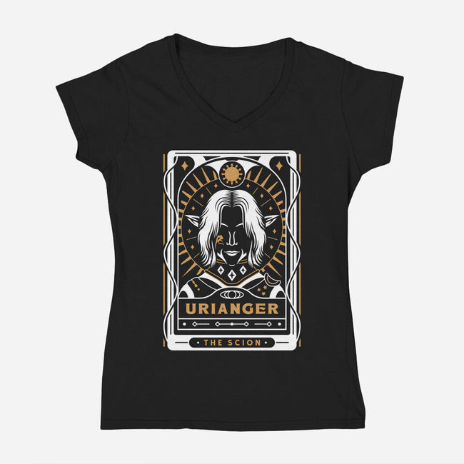 Urianger Tarot Card-Womens-V-Neck-Tee-LAGELANTEE