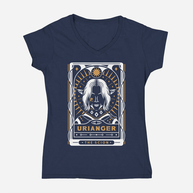 Urianger Tarot Card-Womens-V-Neck-Tee-LAGELANTEE