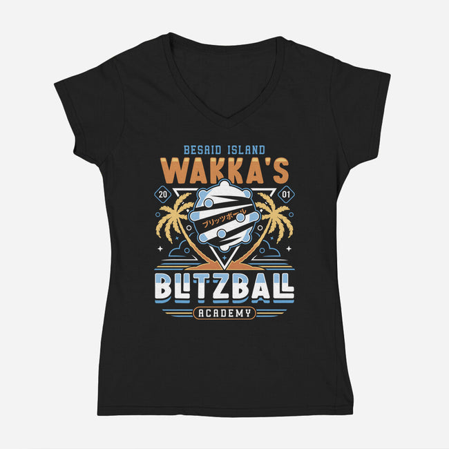 Wakka Blitzball Academy-Womens-V-Neck-Tee-LAGELANTEE