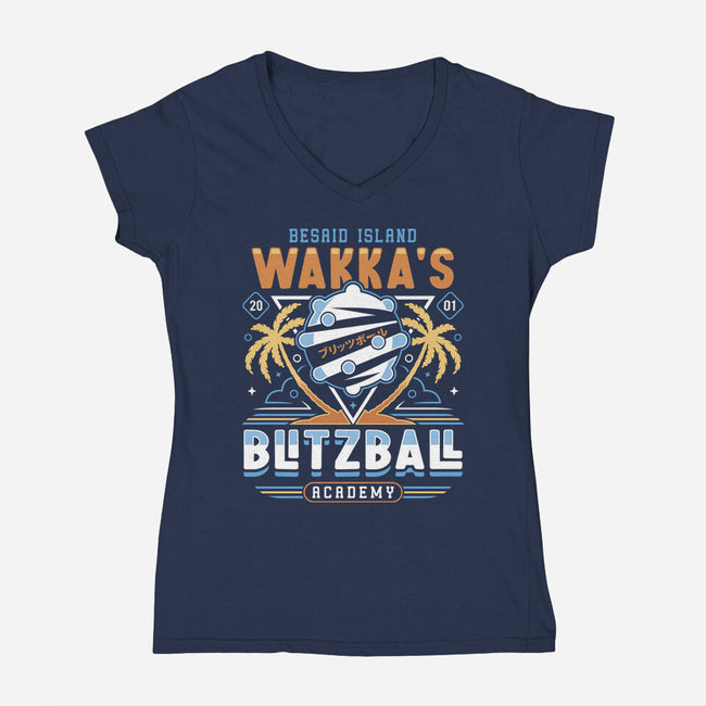 Wakka Blitzball Academy-Womens-V-Neck-Tee-LAGELANTEE