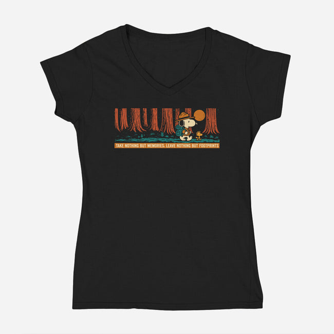 Leave Nothing But Footprints-Womens-V-Neck-Tee-Popnotic